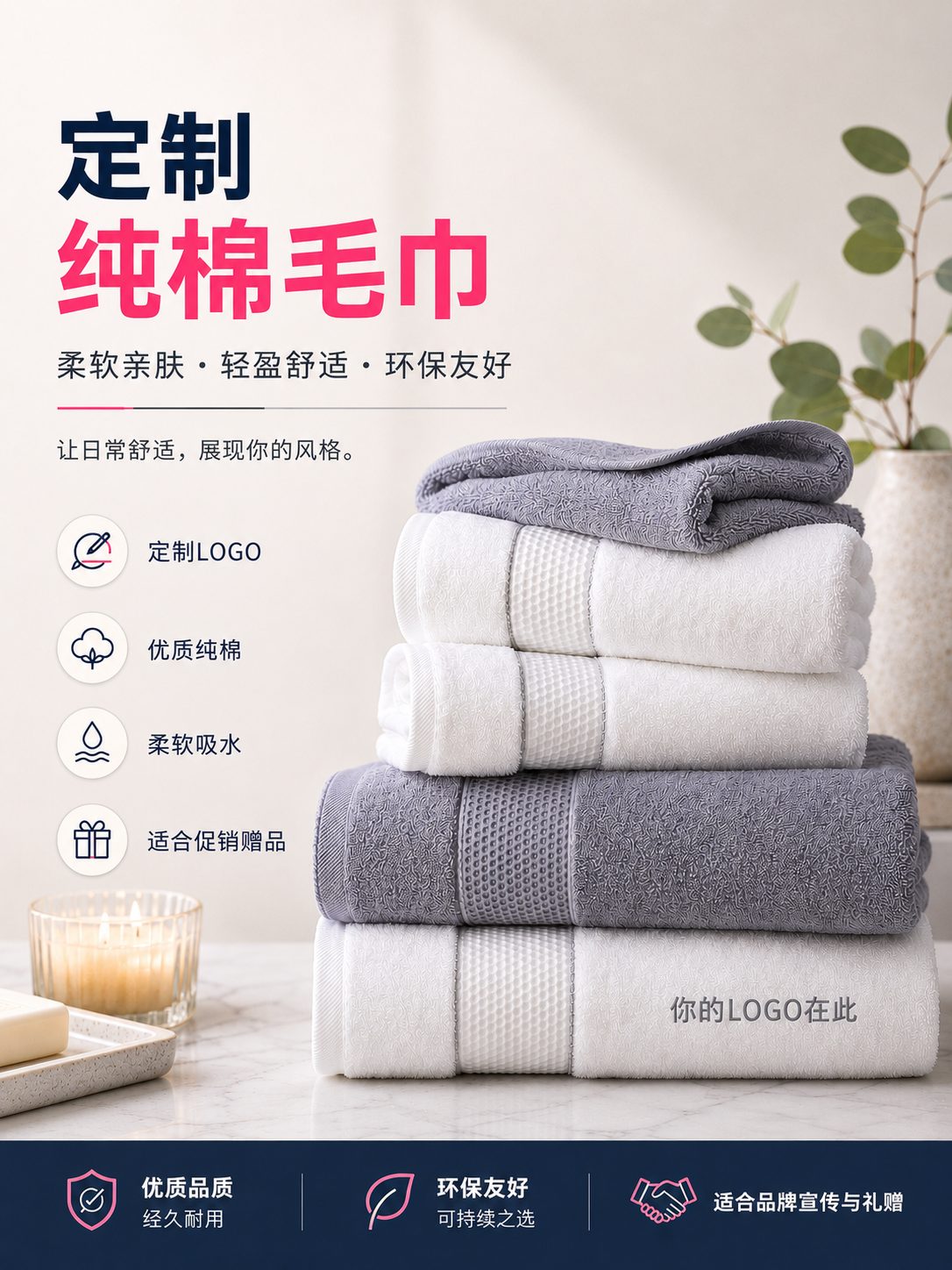 定制纯棉毛巾